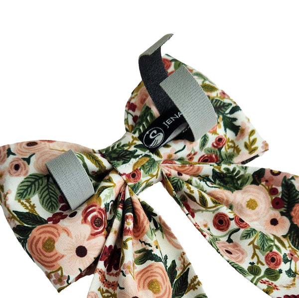 Peach Floral Dog Bows for the Collar