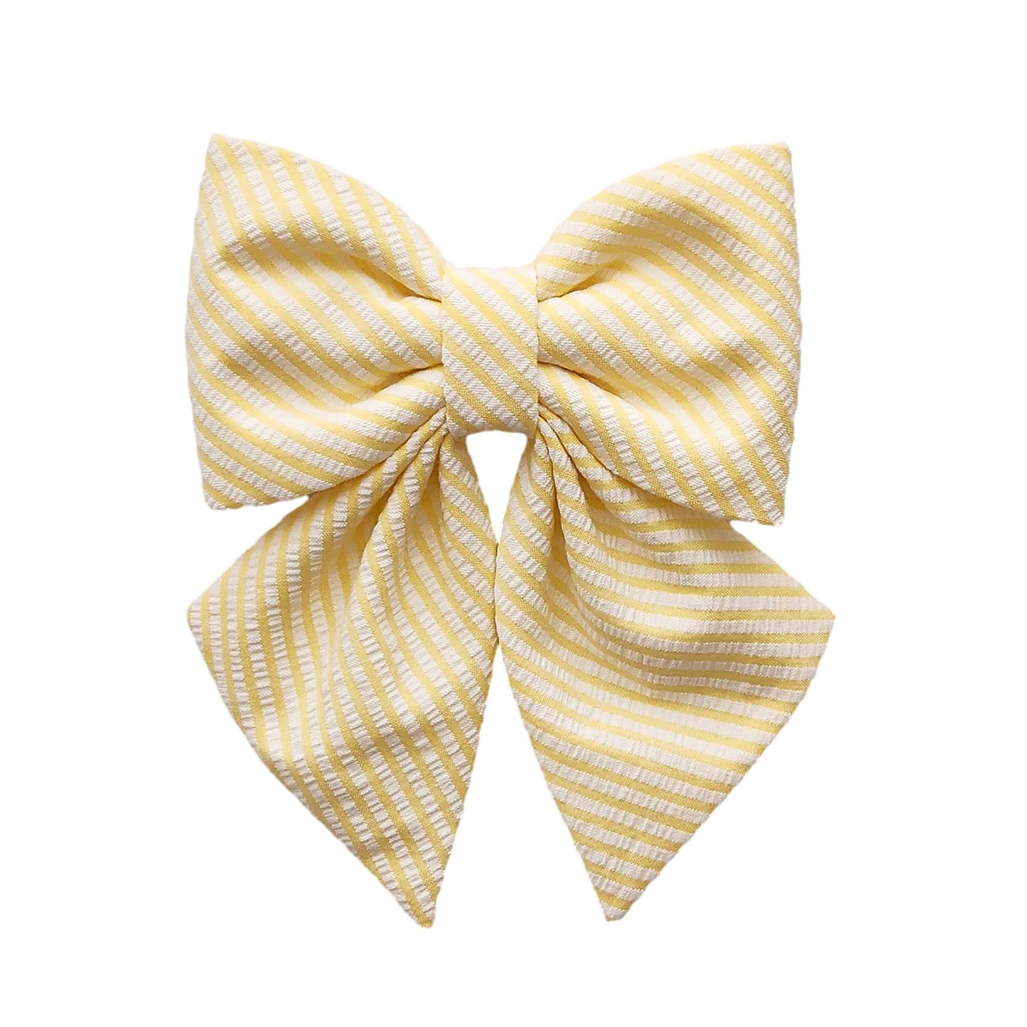 Yellow Striped Dog Collar Bows