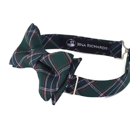 Green Plaid Bow Tie for Boys and Men