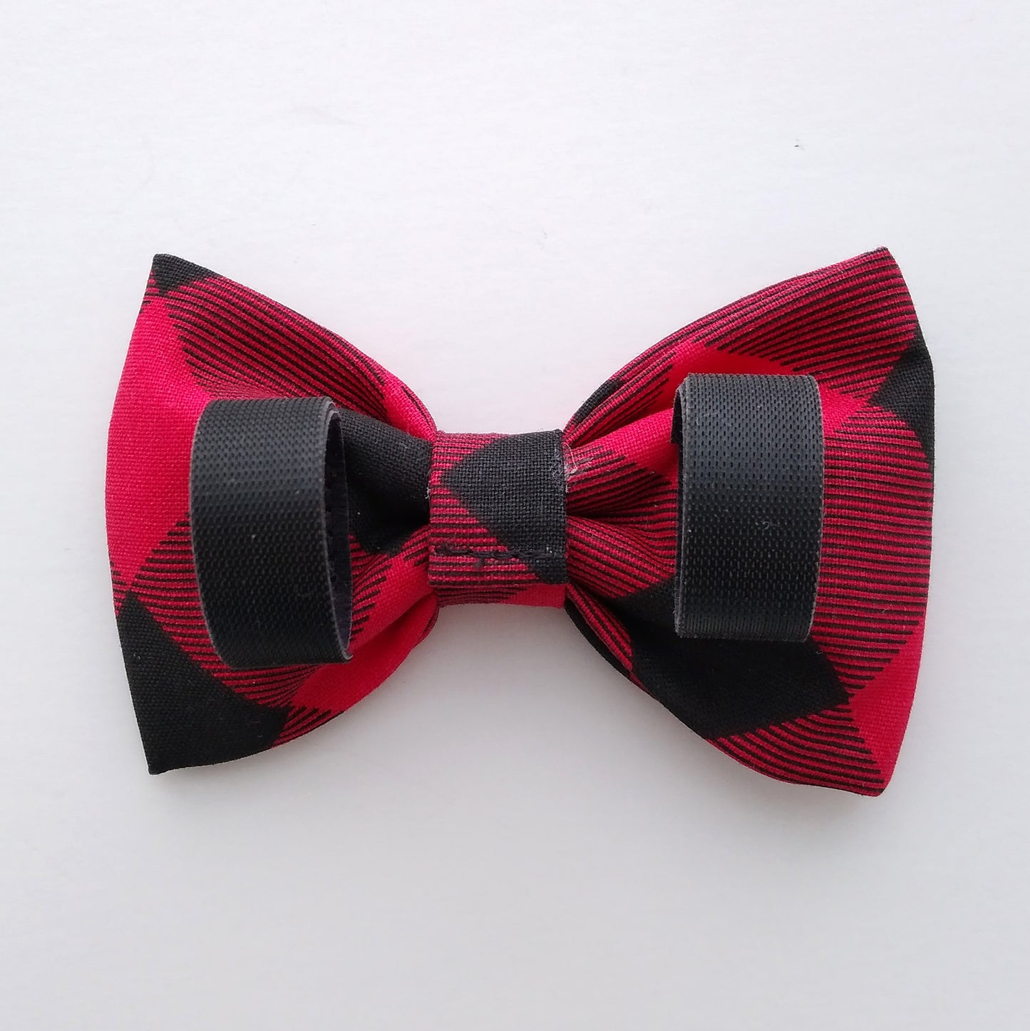 Dog Bow Tie in Red and Black Buffalo Plaid