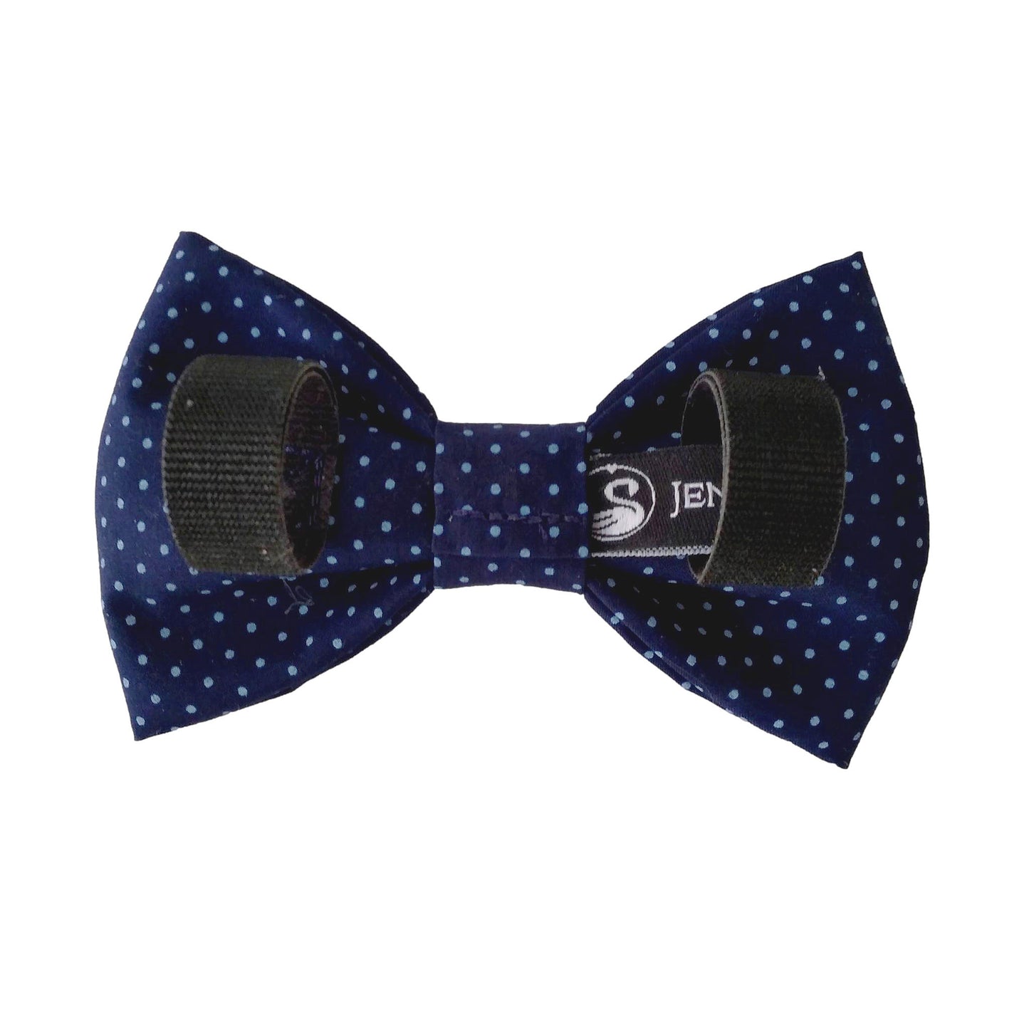 Navy Dog Bow Tie with Mini Dots