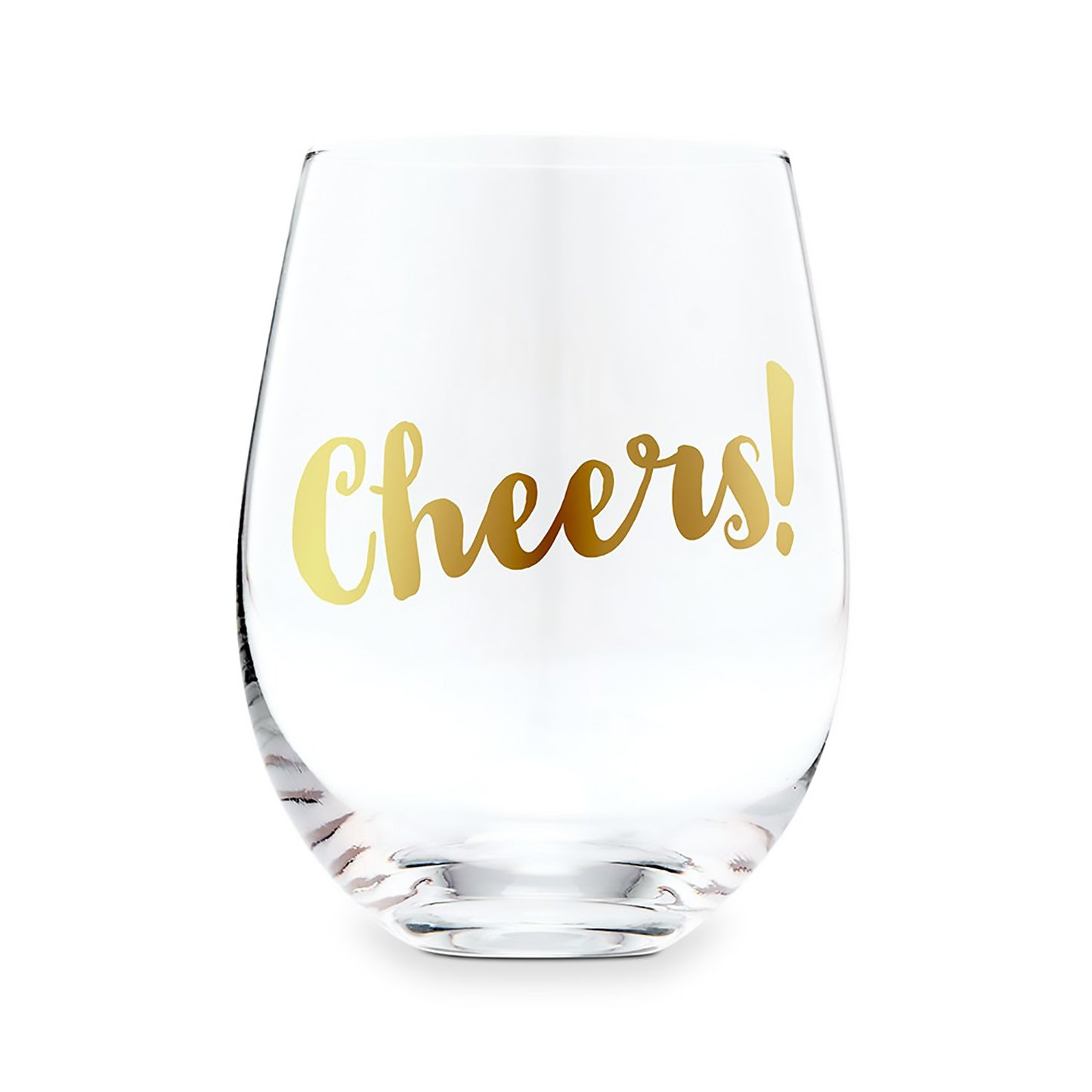 cheers stemless wine glass