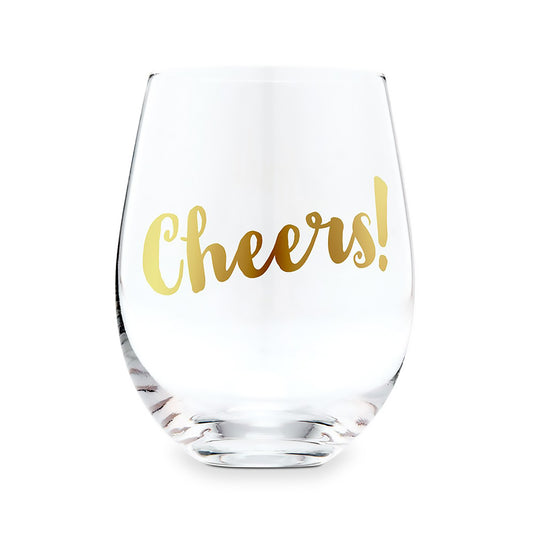 cheers stemless wine glass