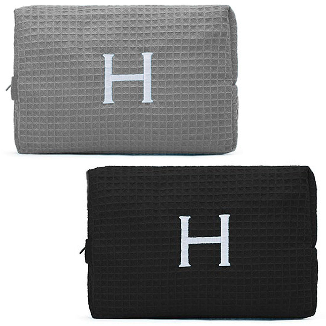 Large Cotton Waffle Makeup Bags in Colors