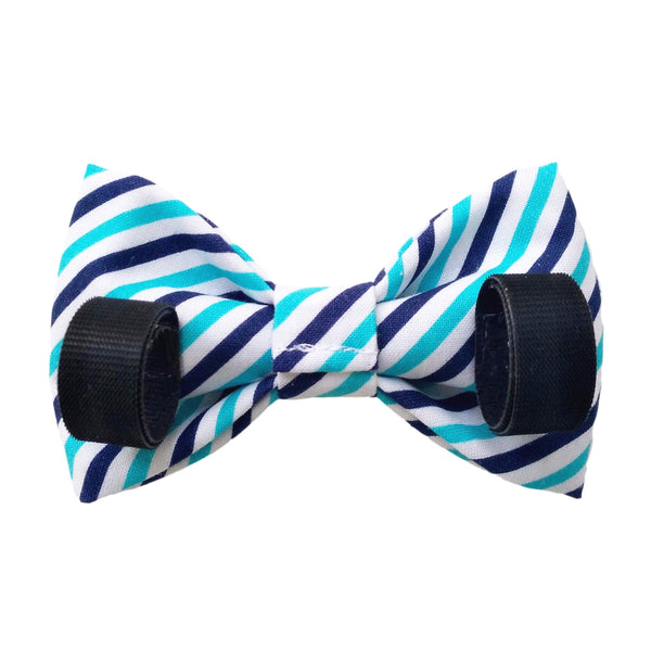 Blue Striped Dog Bow Tie for the Collar