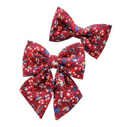 Red dog bows and bow ties for Christmas for small and large dogs