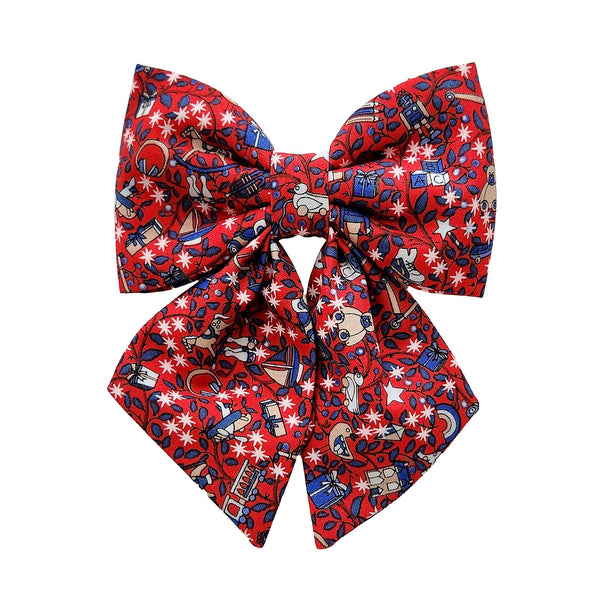 Red Dog Collar Bows and Bow Ties for Christmas