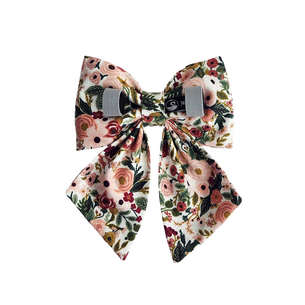 Peach Floral Dog Bows for the Collar