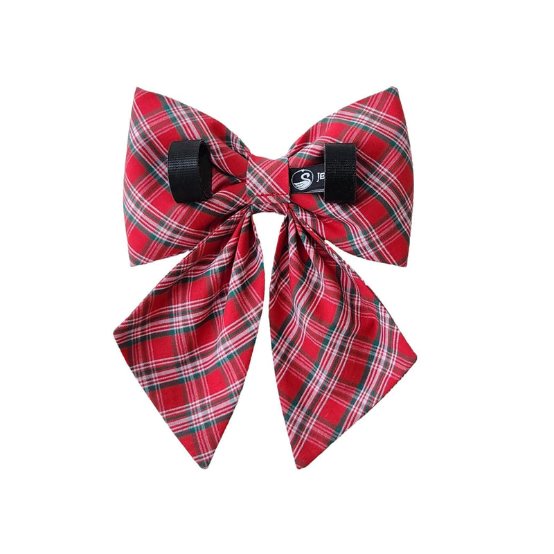 Red Plaid Dog Sailor Bows