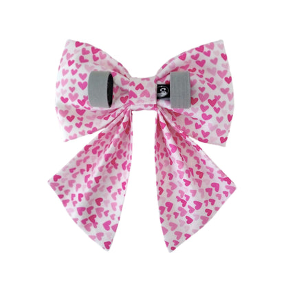 Sailor Dog Bows with Pink Hearts for the Collar