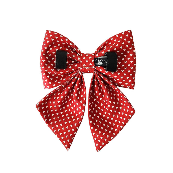 Red Dog Bows with Hearts for the Collar