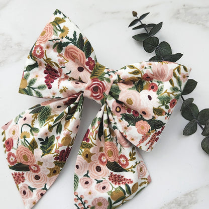 Pink Rose Floral Dog Bows for the Collar