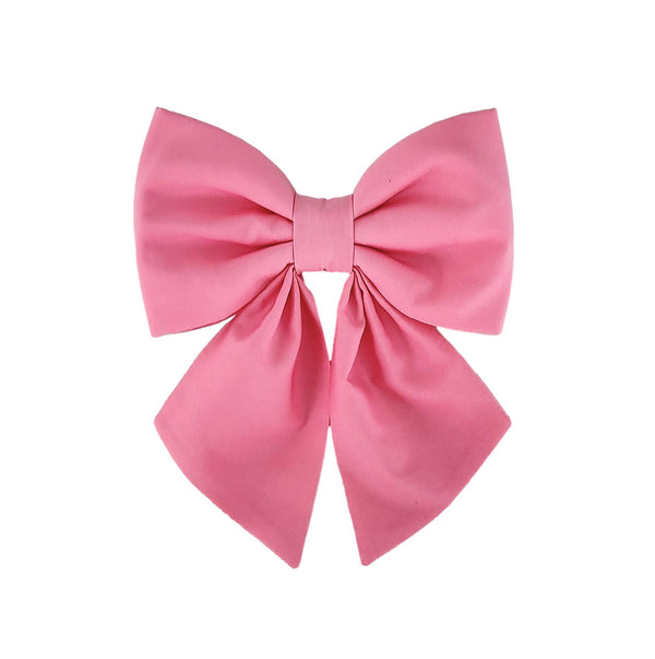 pink dog collar bows for small and large dogs that attach with Velcro Brand tape