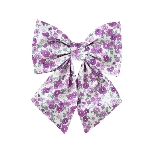 purple floral bows for girl dogs custom made to fit large and small dogs