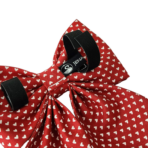 Red Dog Bows with Hearts for the Collar