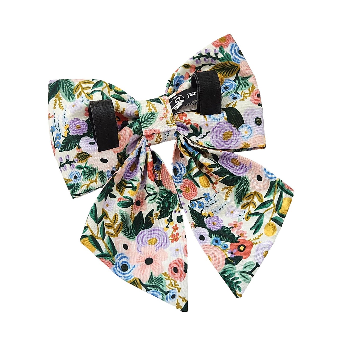 Dog Collar Bows with Colorful Flower Print