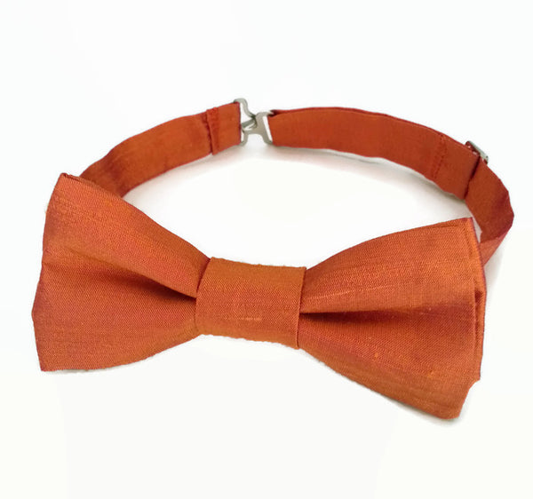 burnt orange bow ties for boys, men and babies pre tied 