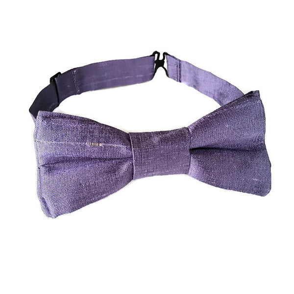 Purple silk bow tie for toddlers, boys and babies