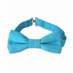 Caribbean blue silk bow tie for boys, men and baby