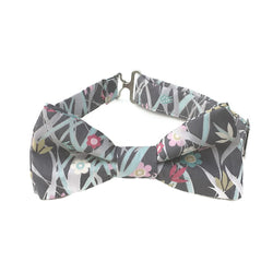 Gray print bow tie in Liberty of London cotton