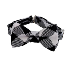 black and white buffalo check bow tie for boys and babies