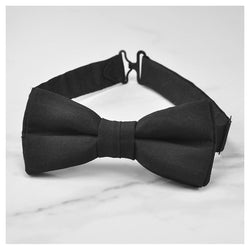 black silk bow tie for men, boys and babies pre tied