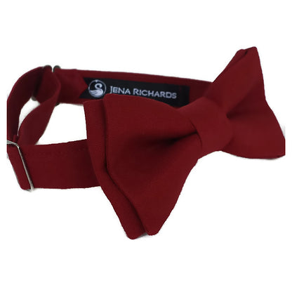 burgundy bow tie side view