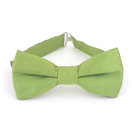 Chartreuse green silk bow ties for boys and men pre tied