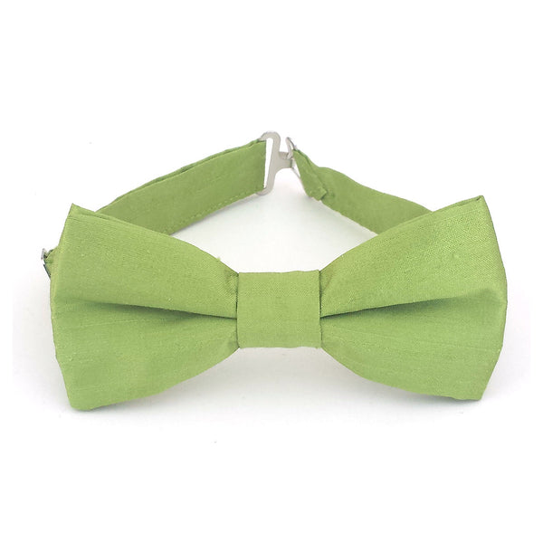 Chartreuse green silk bow ties for boys and men pre tied