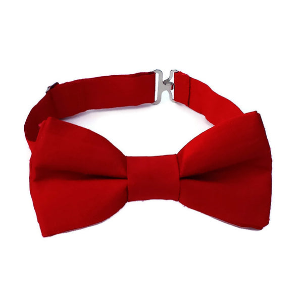 Red silk bow ties for boys, men and babies