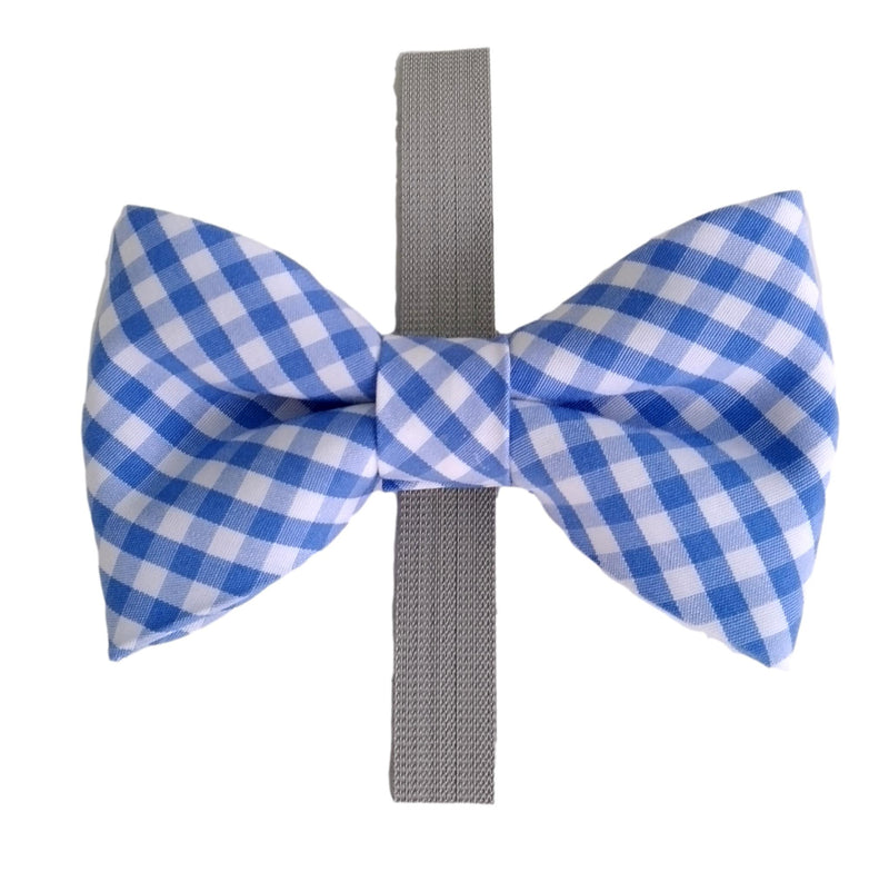 Dog Bow Tie in Light Blue Gingham