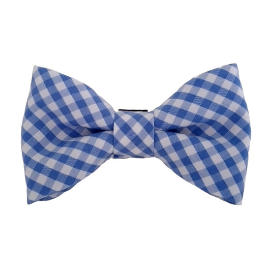 bow tie for dogs in light blue gingham check for the collar 