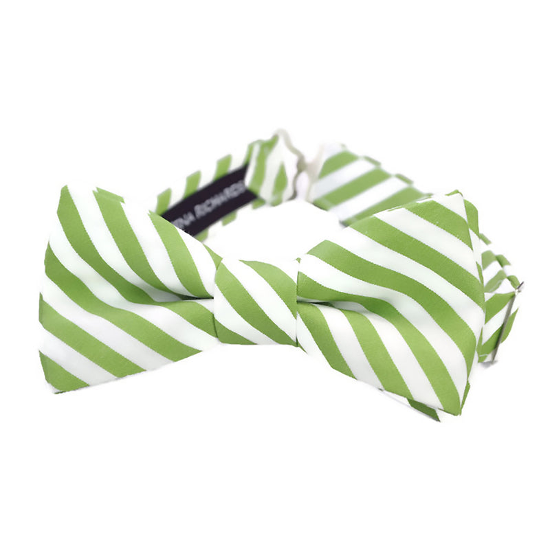 green and white striped bow ties for boys and babies