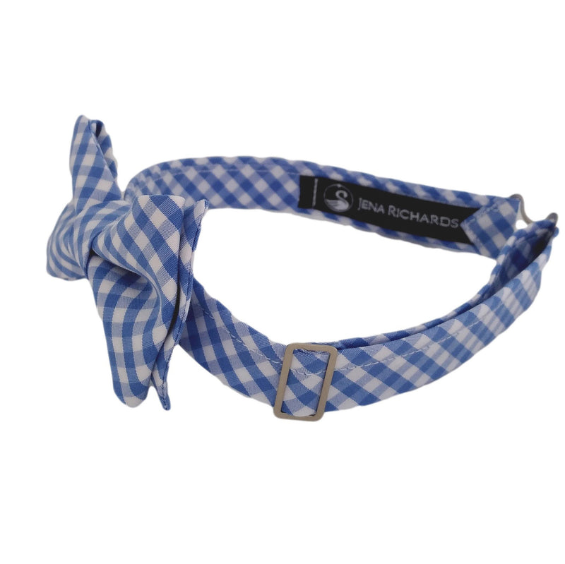 Light Blue Gingham Check Bow Tie for Boys, Baby and Men