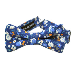 navy floral bow tie