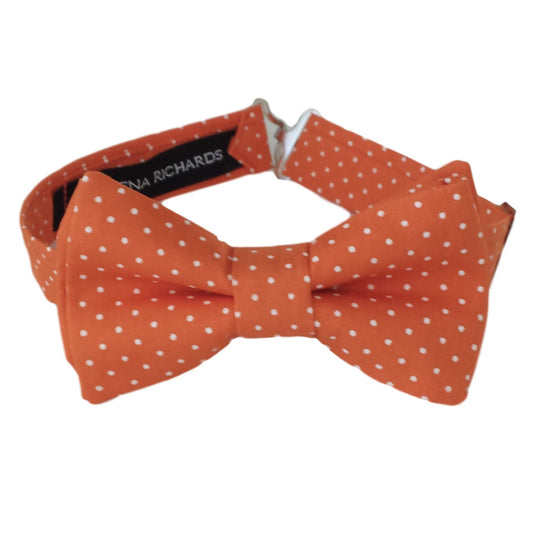 Boys Orange Polka Dot Bow Tie