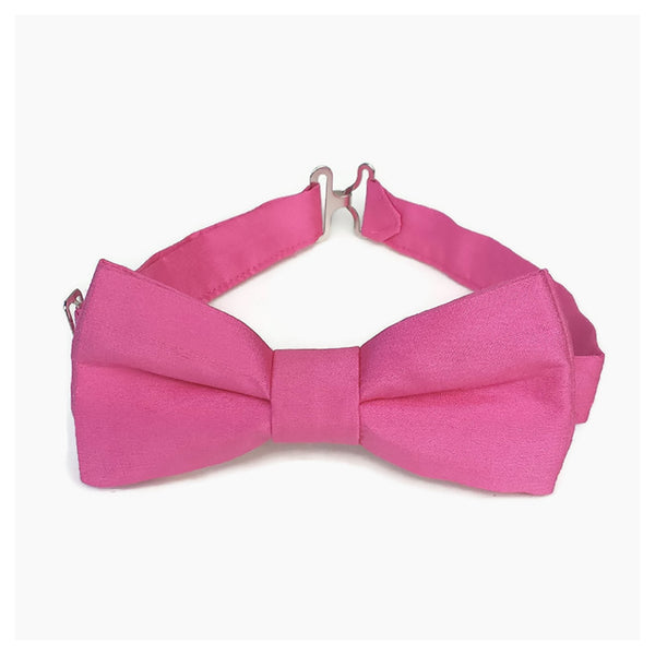 Bright pink silk bow tie for boys, men and babies