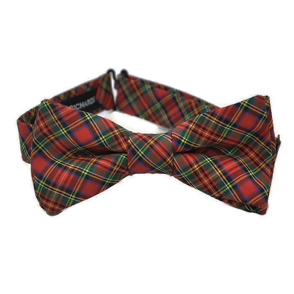 red plaid bow tie