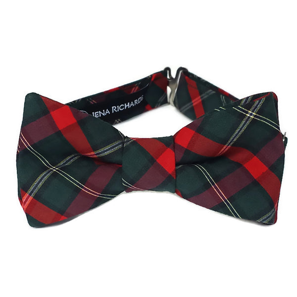 Red and Green Plaid Bow Tie for Boys