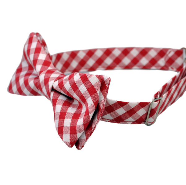 Red Gingham Bow Tie for Boys and Men