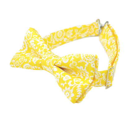 Yellow Floral Bow Tie