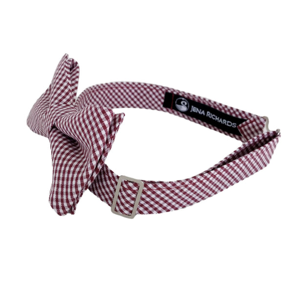 Burgundy Check Bow Ties for Boys and Men