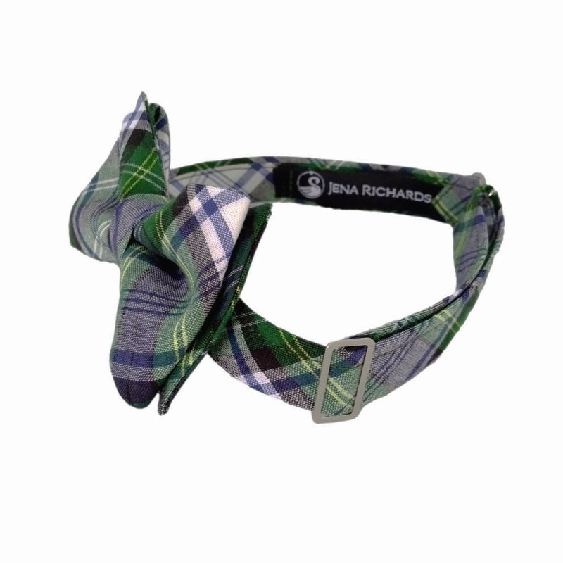 Green and Navy Plaid Bow Tie for Boys, Toddlers and Babies