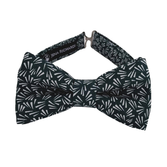 dark green and white bow tie for boys, men and babies pre tied