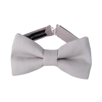 light gray cotton bow ties for boys, men and babies