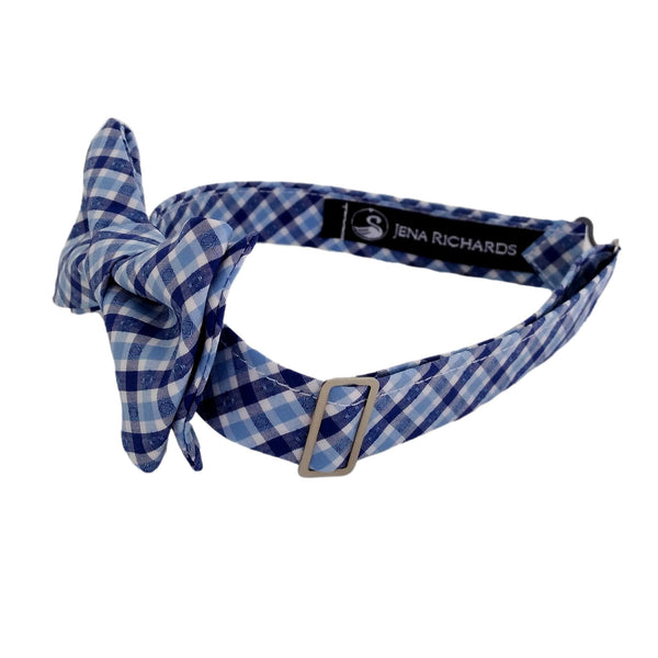 Light Blue and Navy Check Bow Tie for Boys, Baby and Men