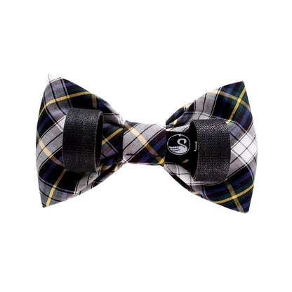 Black Plaid Bow Tie for Dogs and Pets