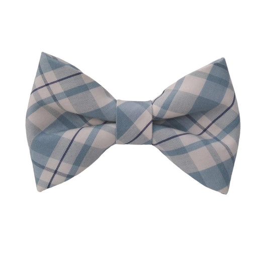 blue plaid bow ties for dogs that attach to the collar