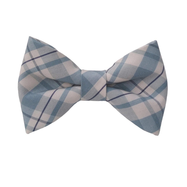 blue plaid bow ties for dogs that attach to the collar