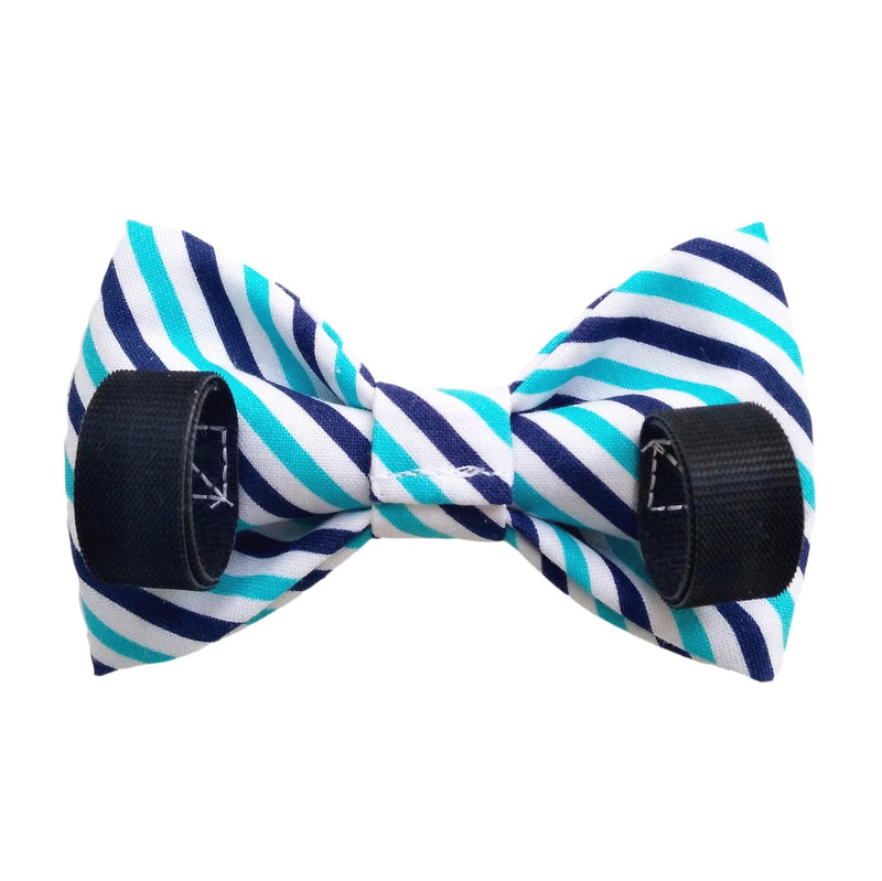 Blue Striped Dog Bow Tie for the Collar
